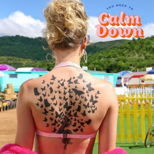 Taylor Swift Giant Butterfly Back Tattoo for You Need To Calm Down